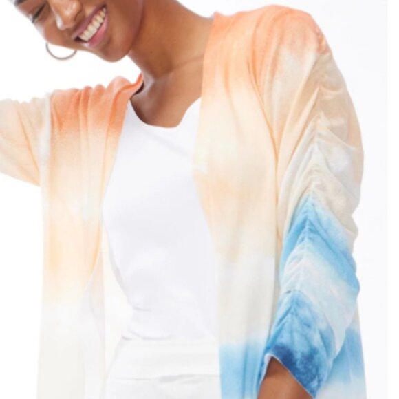 Chico’s Summer Romance Tie-Dye‎ Cardigan – Size 2 (Large) - Picture 3 of 12